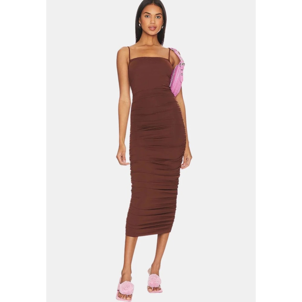 NWT OW Collection EZRA Midi‎ Dress in Cappuccino Sz XS $150